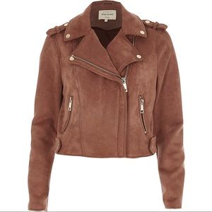 River Island Dusty Rose Pink Faux Suede Jacket